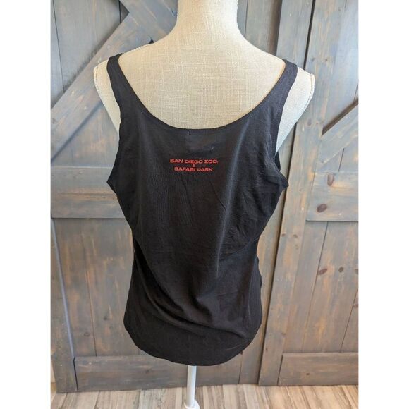 Next Level Tank Top Women's XL Black Cotton Blend San Diego Zoo Gorilla Print - Picture 2 of 6